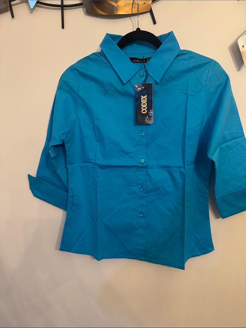 Dex Turquoise Button-Down Shirt - Picture 4 of 5